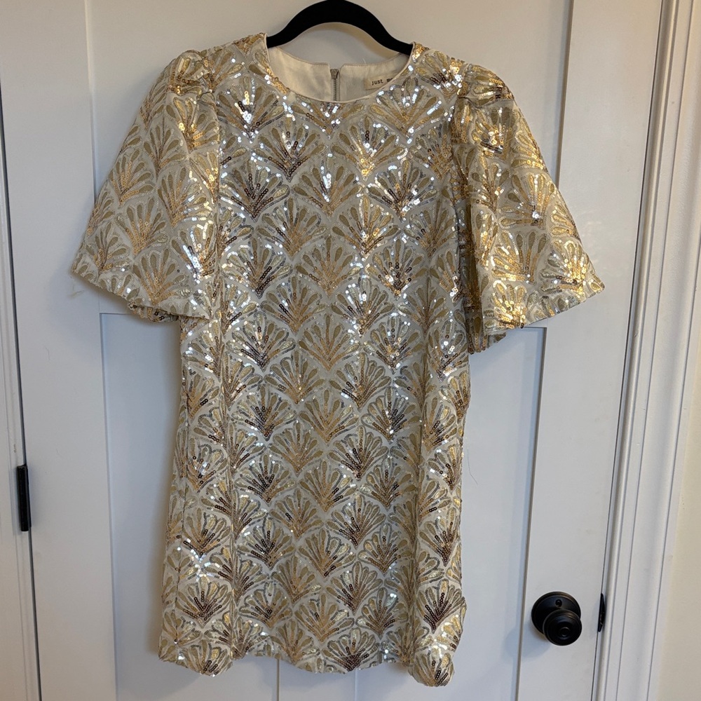 Just Me Gold and silver Sequin Mini Dress